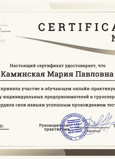 Грузоперевозки ИП